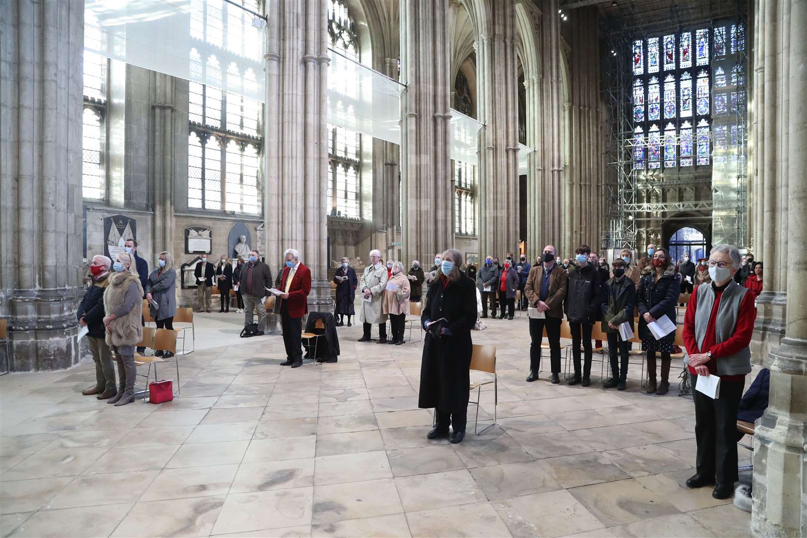 Worshippers during the Christmas Day service at Canterbury Cathedral in Kent (Gareth Fuller/PA)