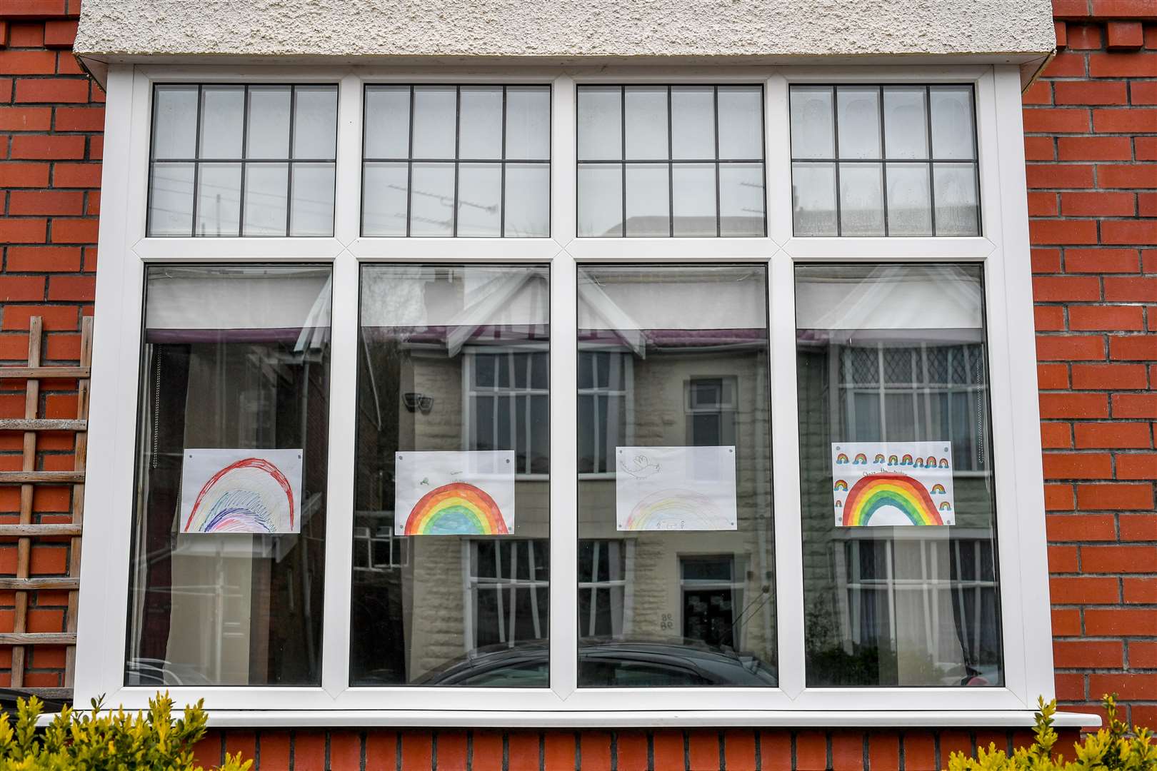 The rainbows also give children something to look out for when outside the house for exercise (Ben Birchall/PA)