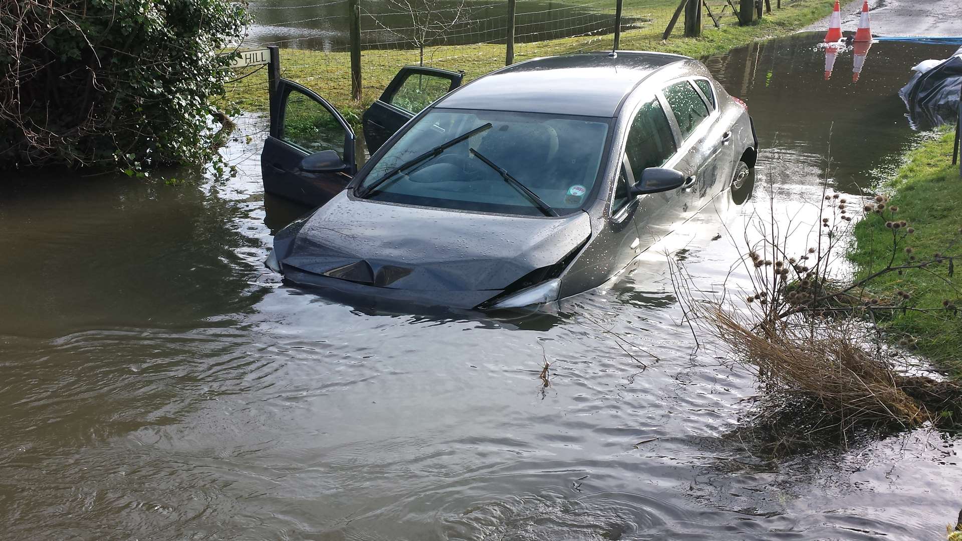 One driver at Patrixbourne ignored the 'road closed' sign.