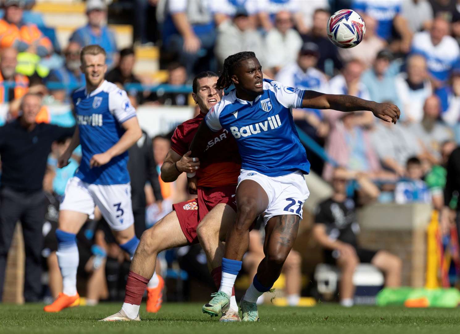 Shad Ogie helped the Gills to a 3-0 win over Tranmere when they met at Priestfield Picture: @Julian_KPI