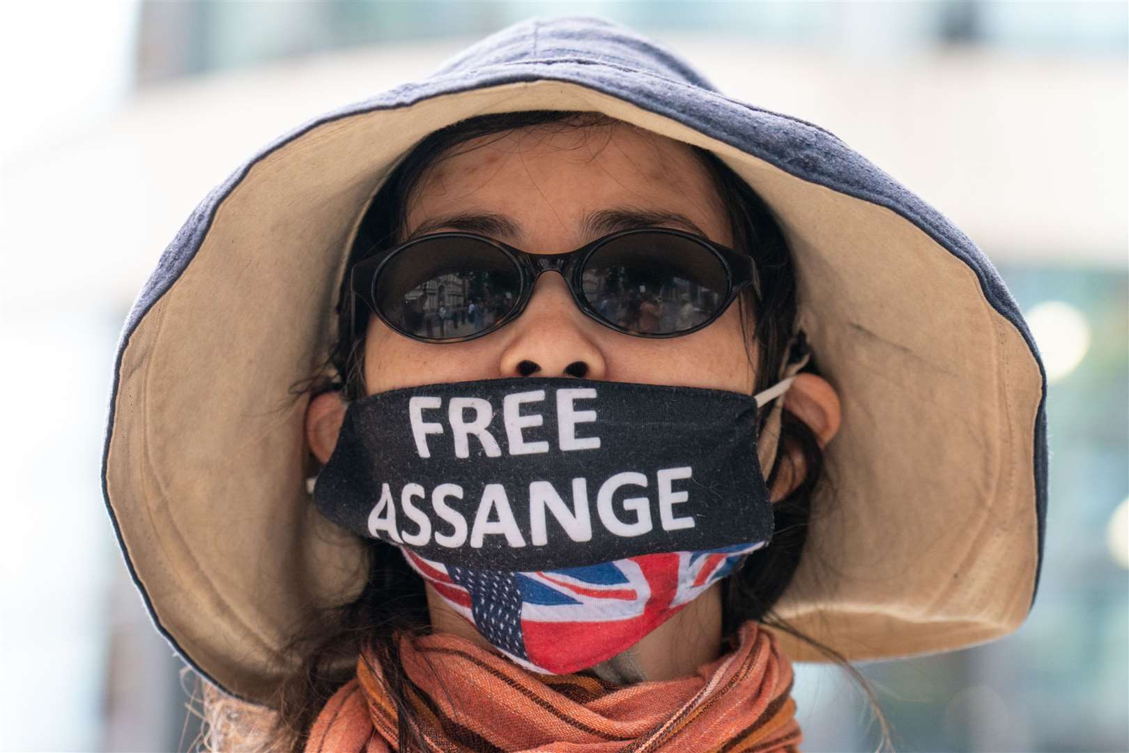 Supporters of Wikileaks founder Julian Assange protest outside the Home Office in London with campaigners, to mark his birthday (Dominic Lipinski/PA)