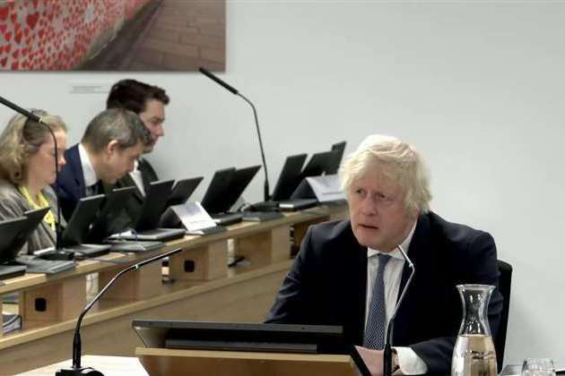 Former Prime Minister Boris Johnson answers questions at the Covid-19 inquiry Picture: UK Covid-19 Inquiry/PA