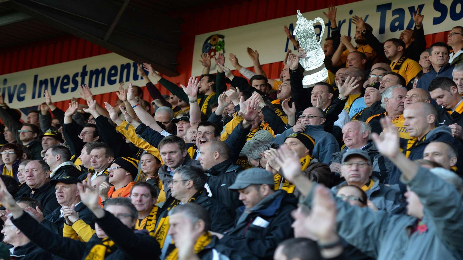 Maidstone fans cheer on their side Picture: Keith Gillard