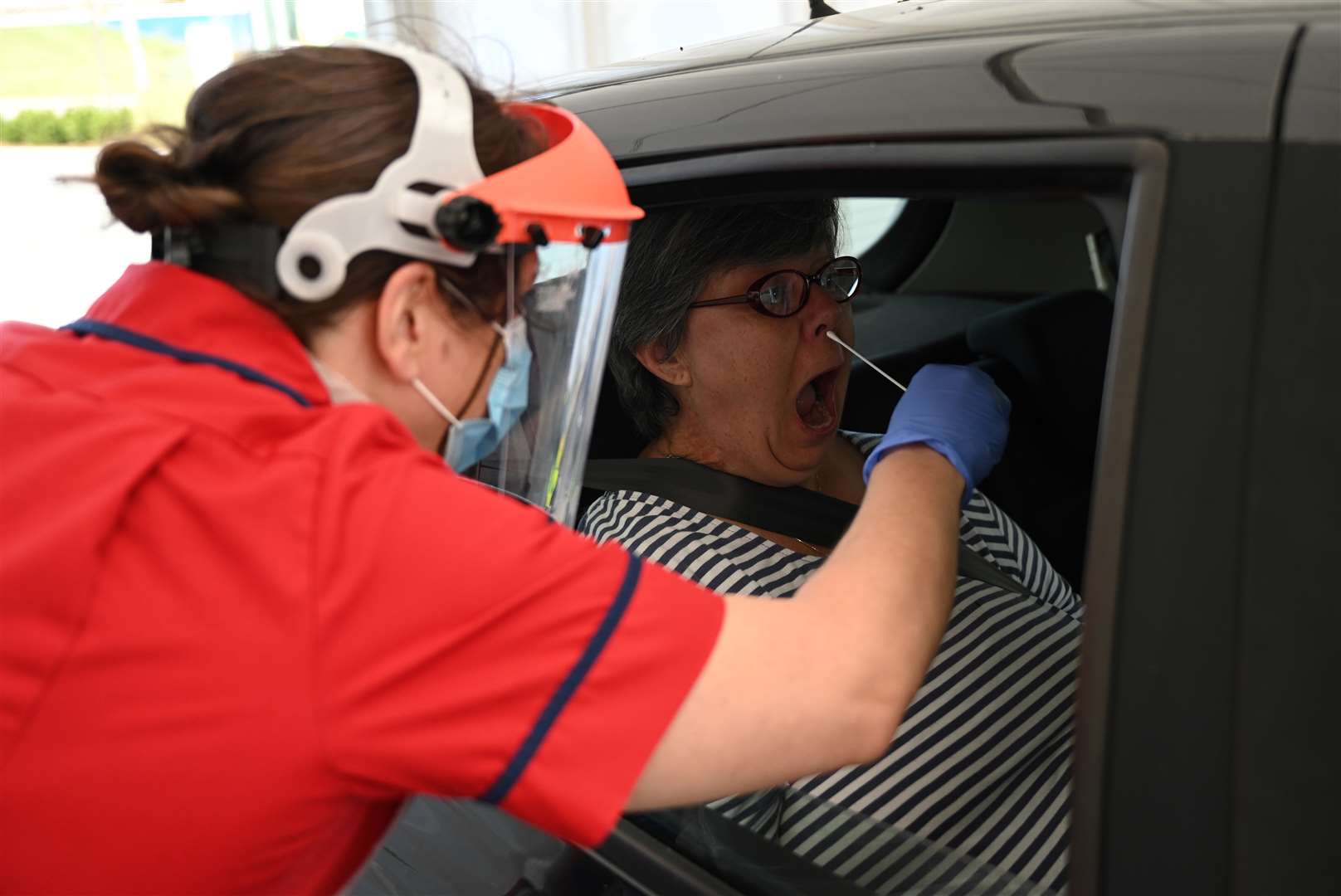 Key workers are tested for coronavirus at Royal Papworth Hospital in Cambridge (Neil Hall/PA)