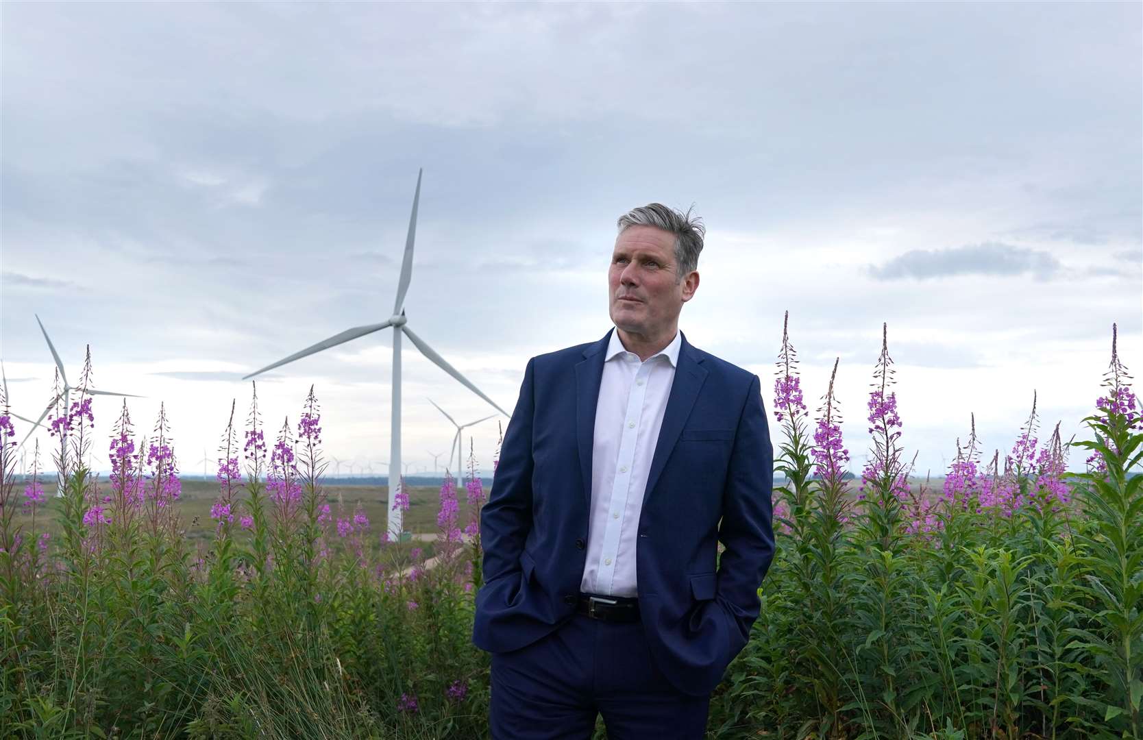 Labour leader Sir Keir Starmer at Whitelee windfarm, Eaglesham (Andrew Milligan/PA)