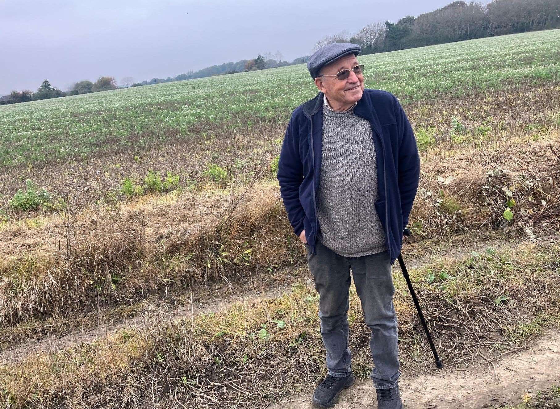 Colin Tearle on his land near Woodnesborough