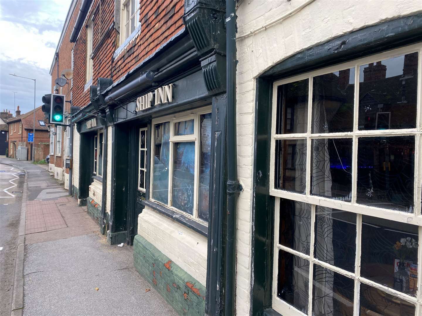 The charming pub faces the A2 near Faversham