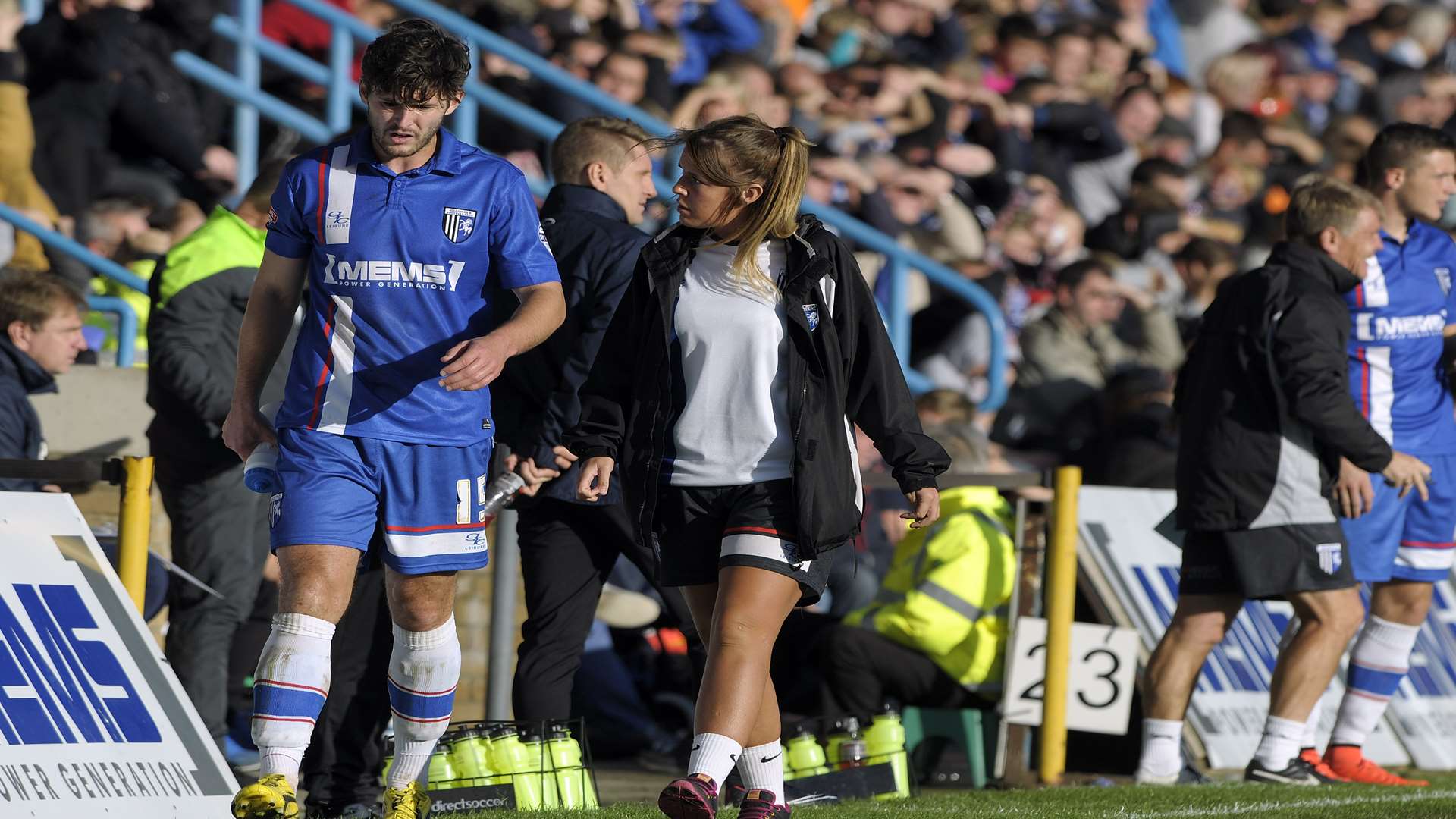 Aaron Morris leaves the field injured against Scunthorpe and is still some way off a full recovery Picture: Barry Goodwin