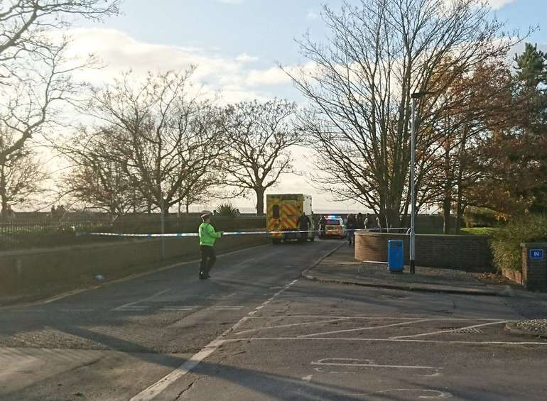 Police cordoned off Crundalls Wharf in Queenborough, Sheppey. Picture: @CllrCABeart