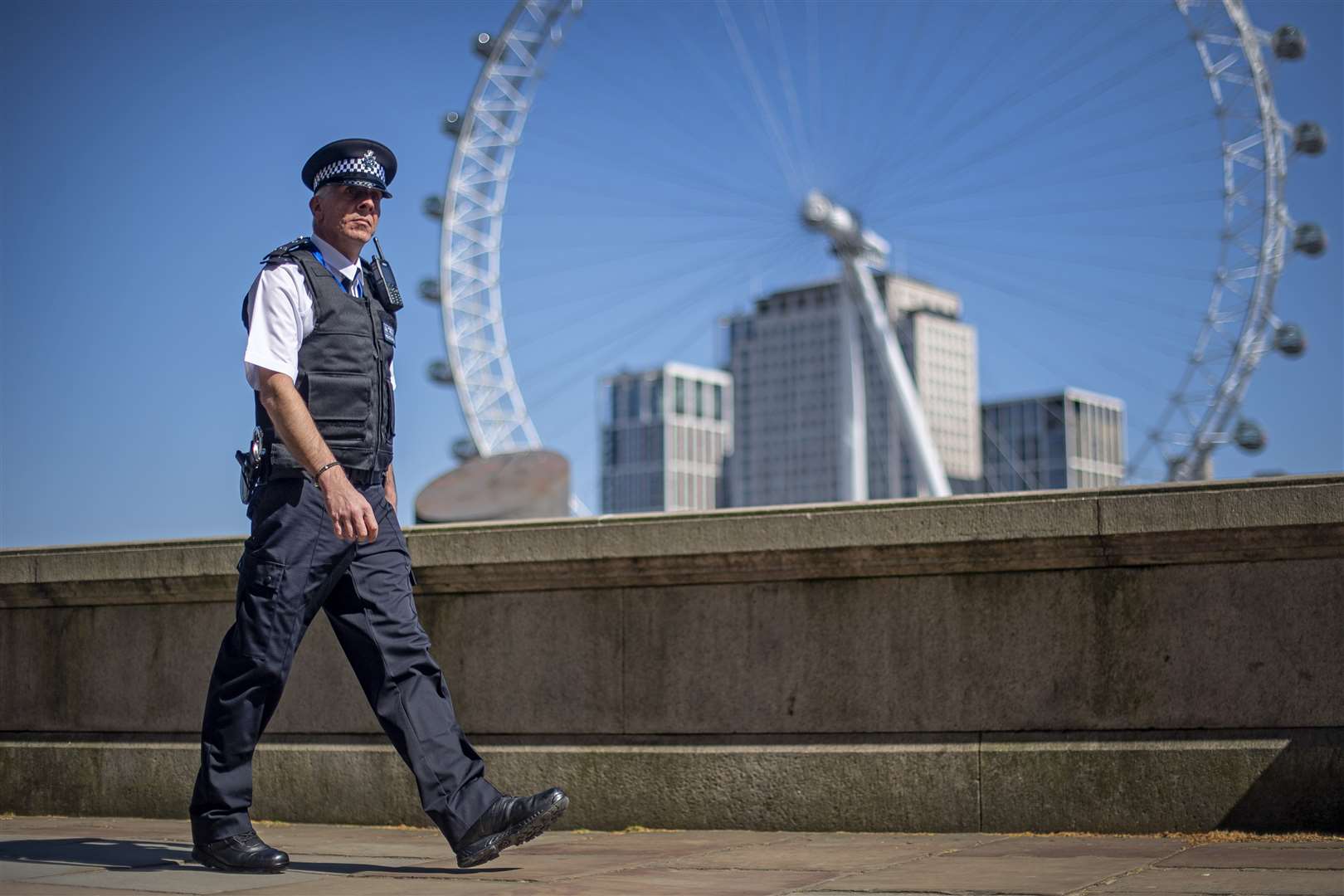 Pc Stuart Hepburn, 53, who retired from the Metropolitan Police in 2017, is returning to combat the coronavirus crisis (Victoria Jones/PA)