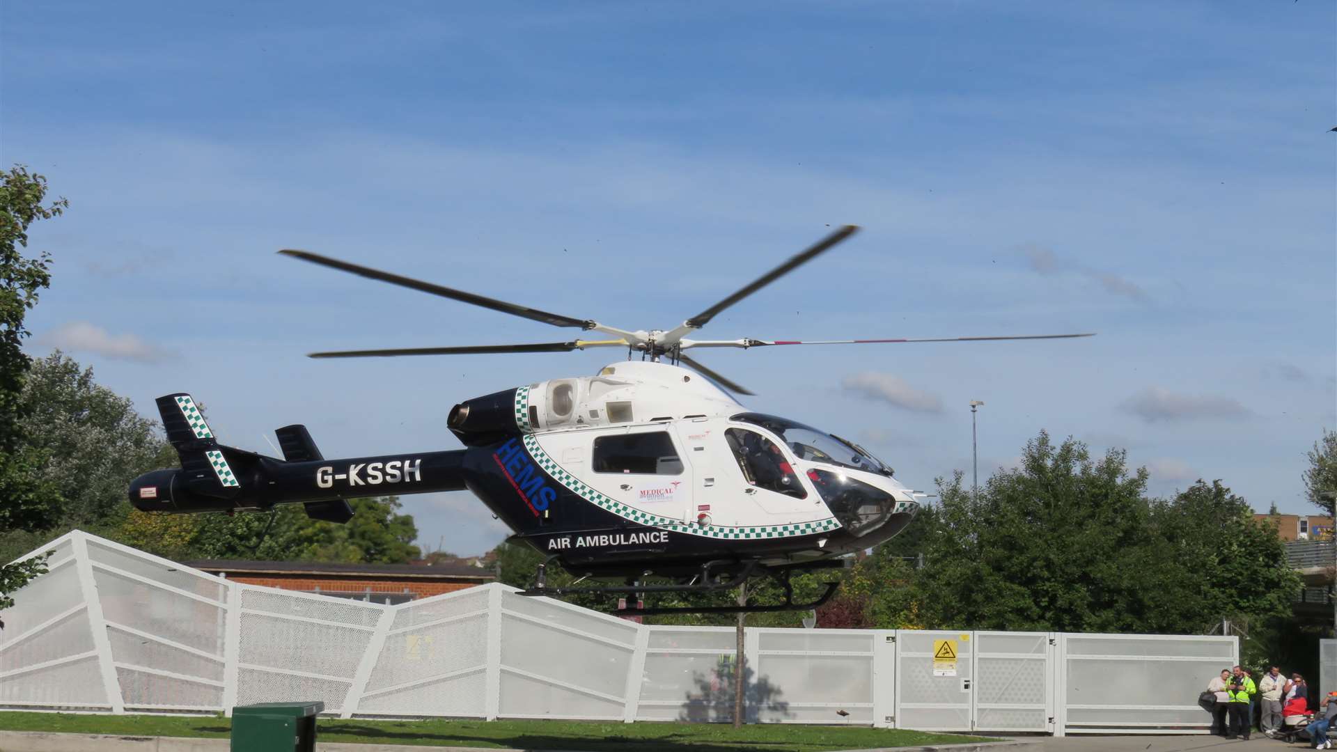 The air ambulance was called to the scene