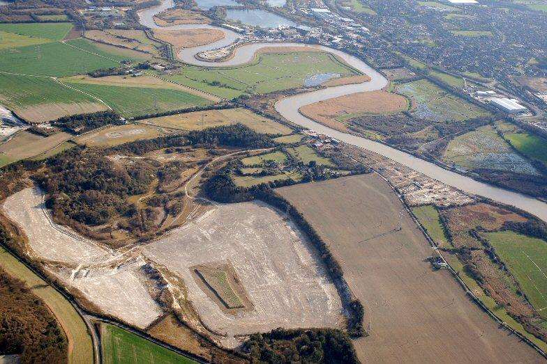 An aerial view of the proposed village site at Wouldham.