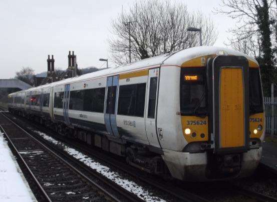 Stock picture of a Southeastern train in the snow. (6836403)