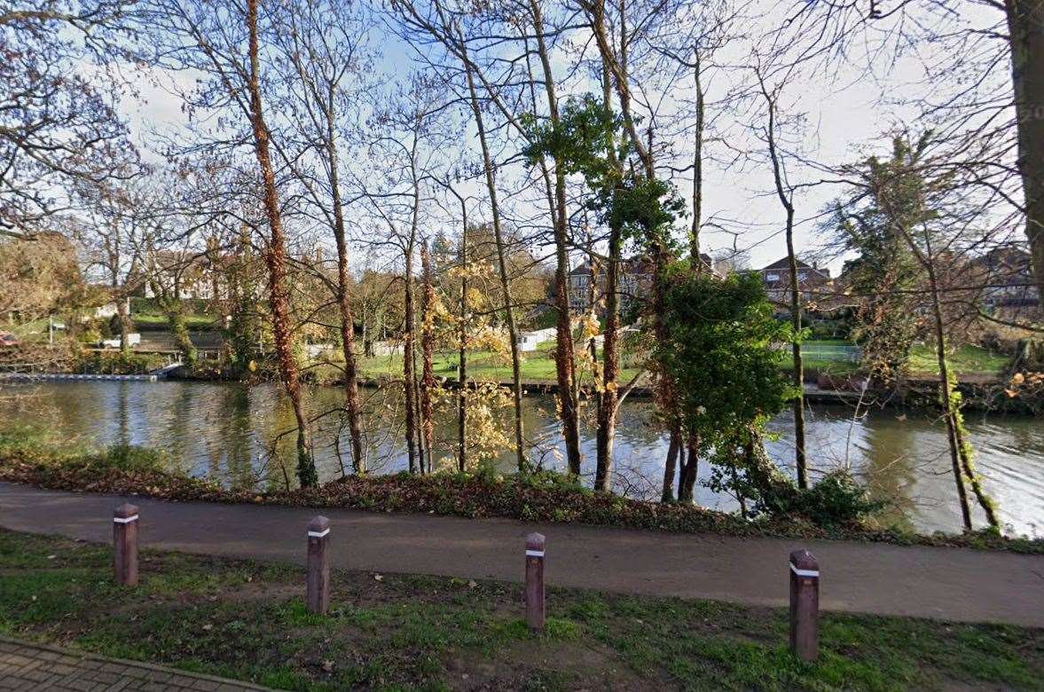 The woman was sitting by the River Medway near Lockmeadow Leisure Complex. Picture: Google Maps