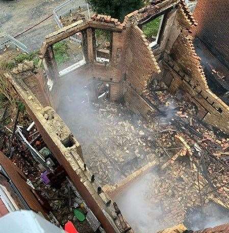 One house was so badly damaged it had to be demolished. Photo: KFRS