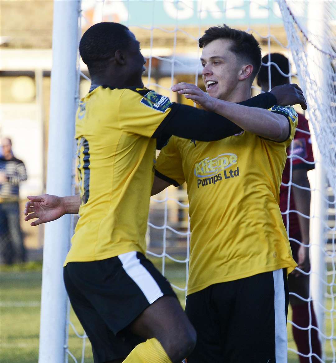 Johan ter Horst celebrates another goal for Invicta Picture: Paul Amos