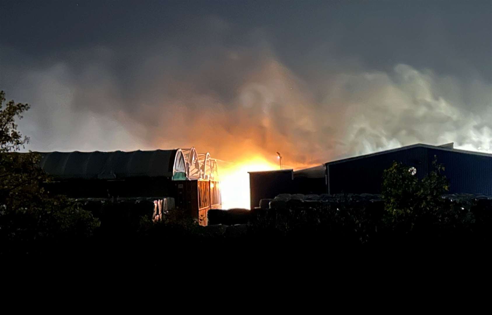 Smoke can be seen coming from a recycling centre at Chatham Docks. Picture: Brad Harper