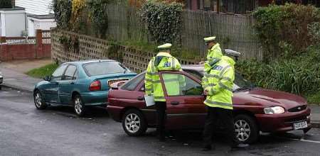 The scene of today's crash involving two cars. Picture: PAUL AMOS