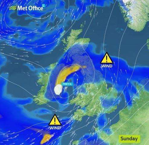 Storm Freya. Picture The Met Office