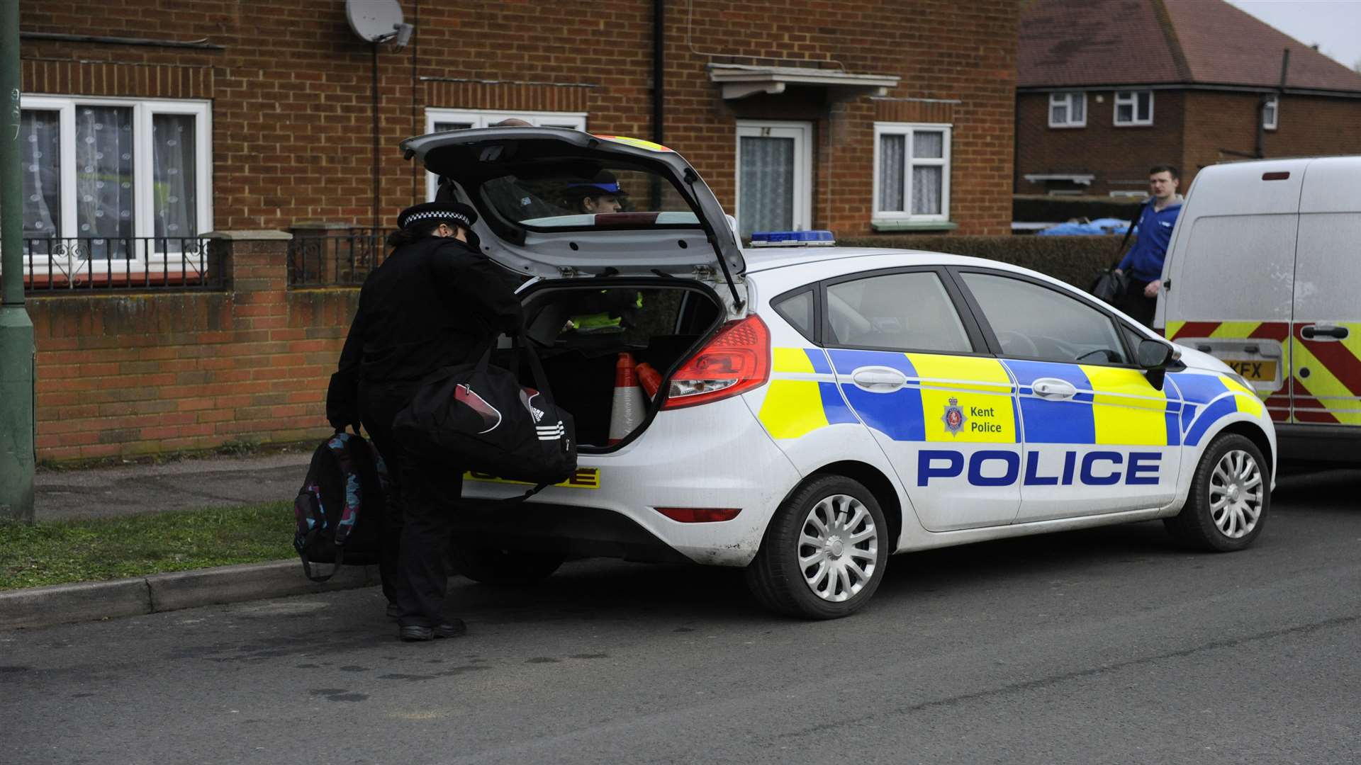 Police at the scene. Picture: Tony Flashman.