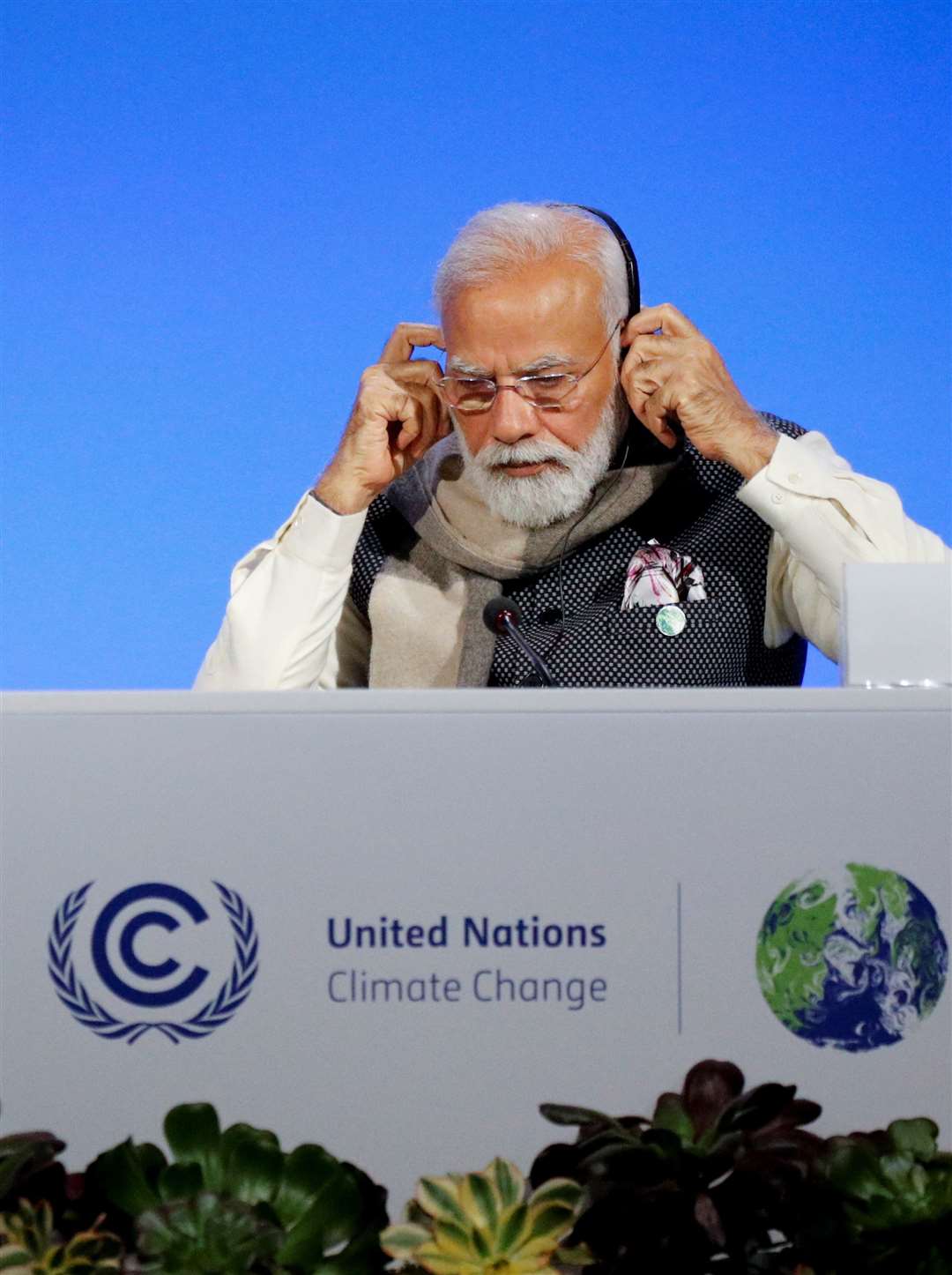 India’s Prime Minister Narendra Modi at Cop26 (Phil Noble/PA)