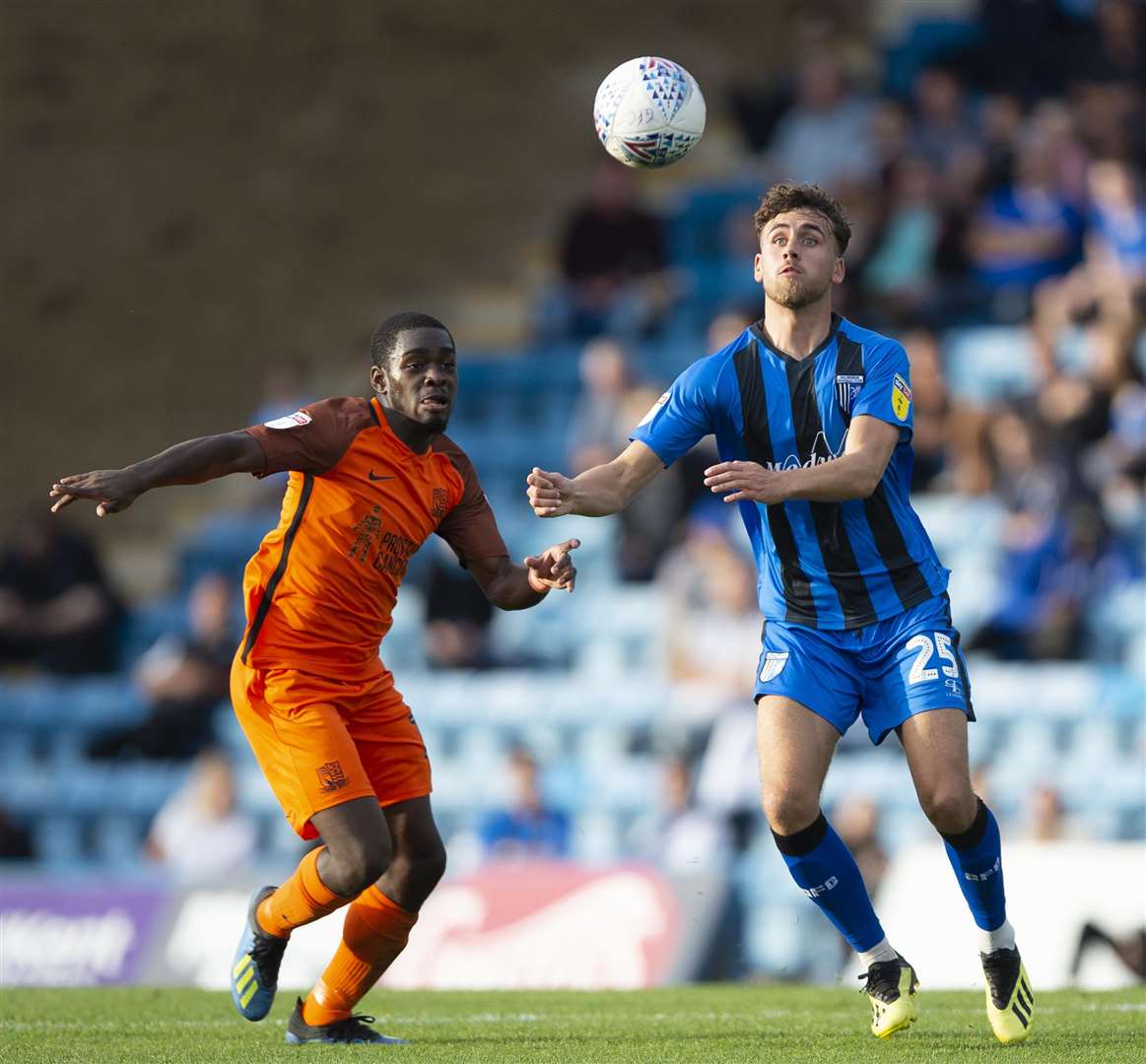 Bradley Stevenson in action last week against Southend Picture: Ady Kerry