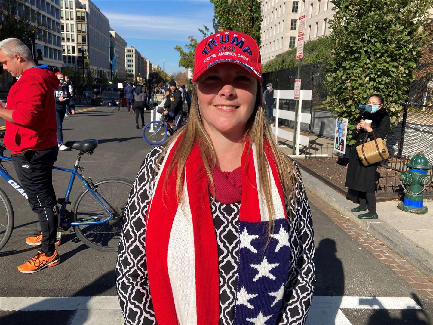 Donald Trump supporter Debbie Boehm travelled to Washington DC from Dallas for the election (PA)