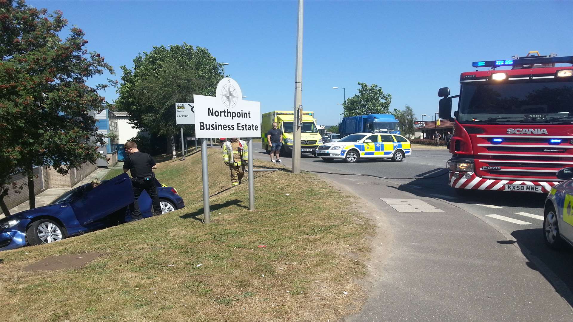 Trio hurt in crash on Medway City Estate in Strood