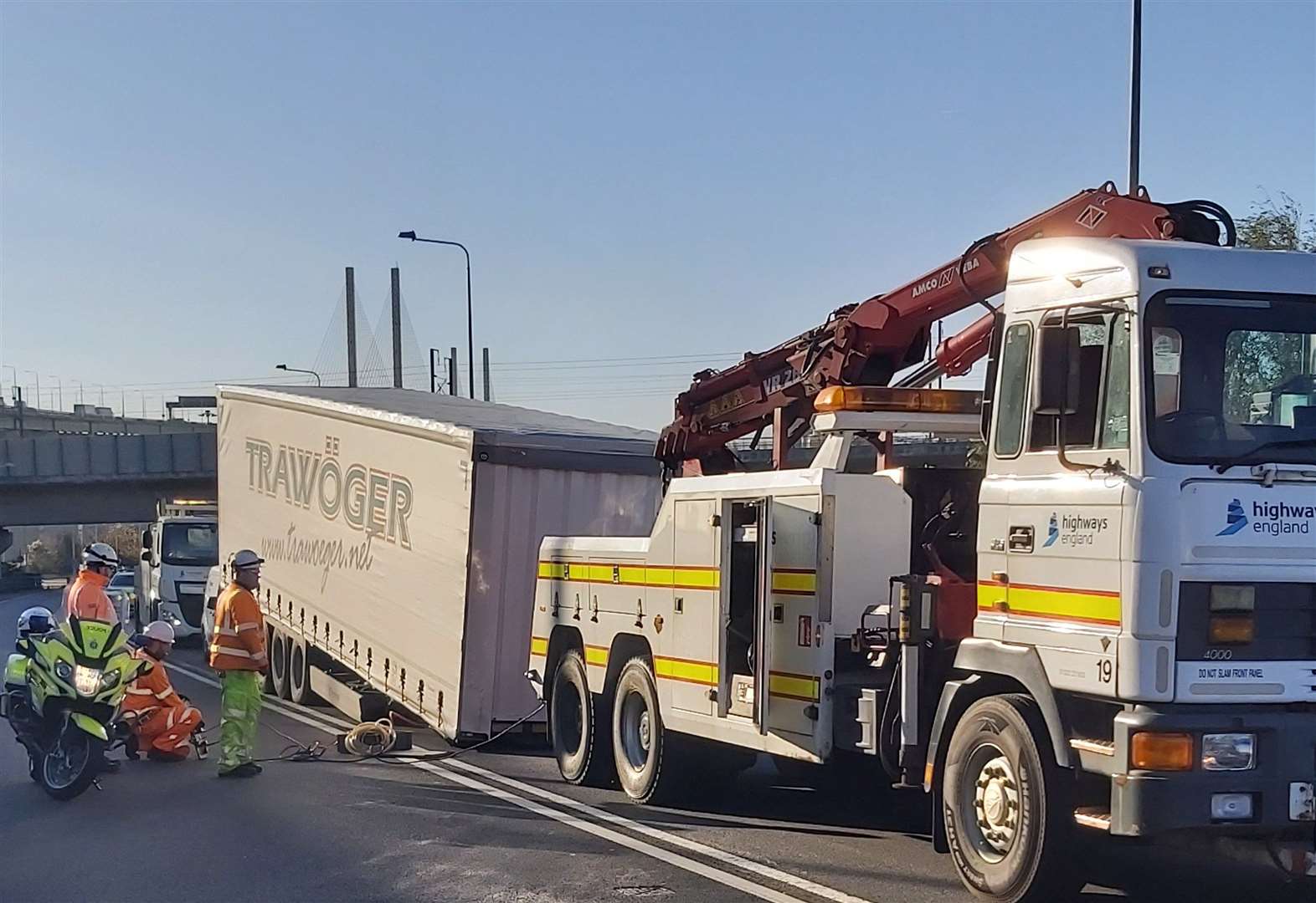 Delays At Dartford Tunnel Due To A Broken Down Lorry And Detached Trailer   L6KQJYIYESD2B3SL6SR2 