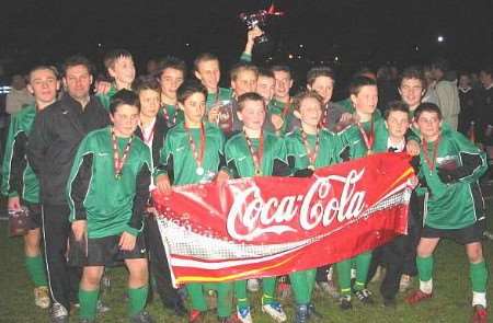 VICTORIOUS: Ravens Wood School celebrate their 3-1 win over Tunbridge Wells Grammar School for Boys. Picture: ANDY MACKAY