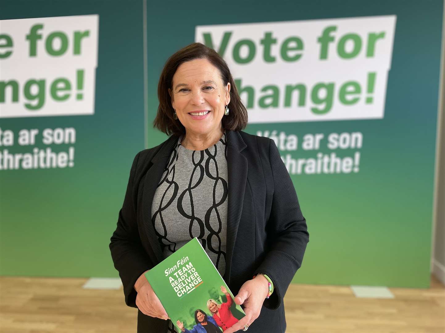 Sinn Fein leader Mary Lou McDonald has been buoyed by recent polling numbers showing her party on an upward trend (Grainne Ni Aodah/PA)