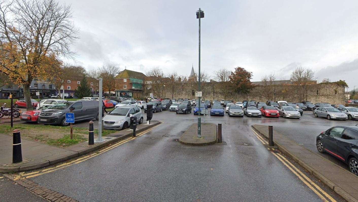 Parking will be free on Mondays at the car park in Blue Boar Lane, Rochester, from April 3. Picture: Google Maps