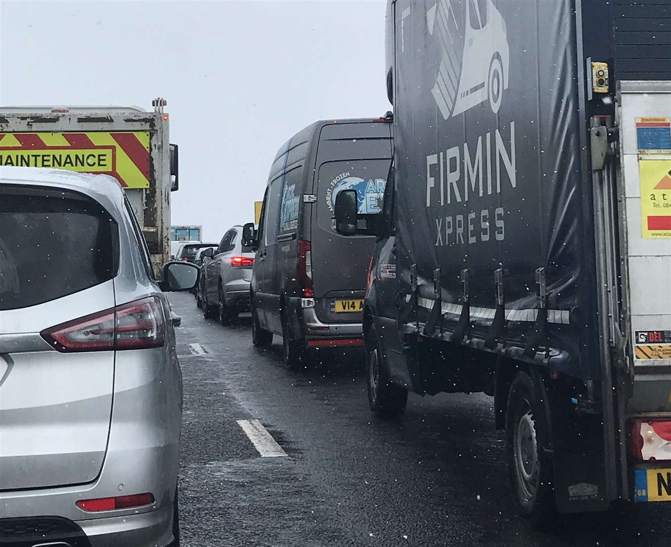 Traffic on the M20 between Maidstone and Ashford following an accident. Picture: Katie Heslop (44356975)