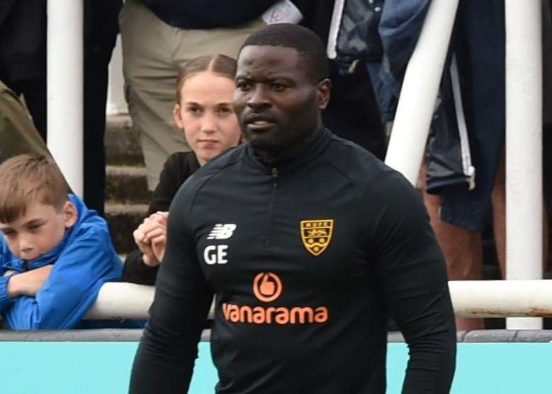 Maidstone United manager George Elokobi. Picture: Steve Terrell