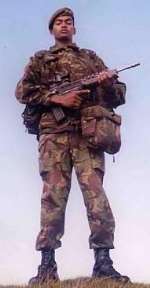 PTE JOHNSON BEHARRY: saved 30 colleagues in a terrifying ambush. Picture courtesy BARRY WIGMORE