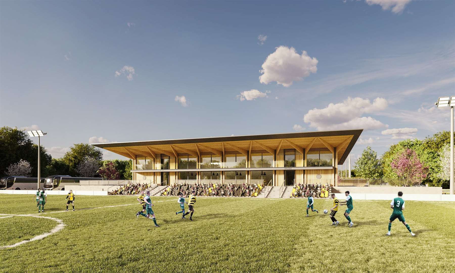 An artist's impression of how the new Oast Park Sports Hub might look. Picture: Hollaway Studio