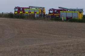 Firefighters were called to the cliff fall. Picture: @Kent999s