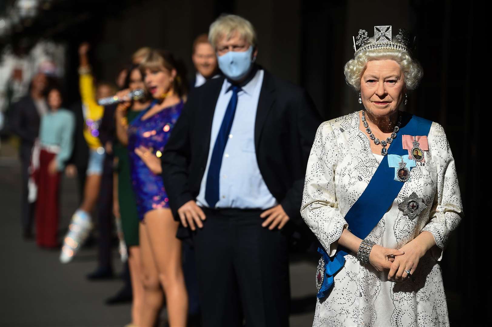 Wax figures, including Prime Minister Boris Johnson and the Queen (Kirsty O’Connor/PA)