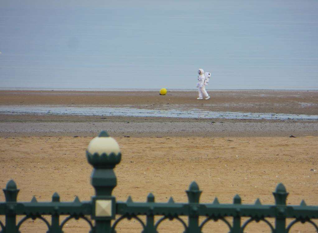 The spaceman on Margate beach.