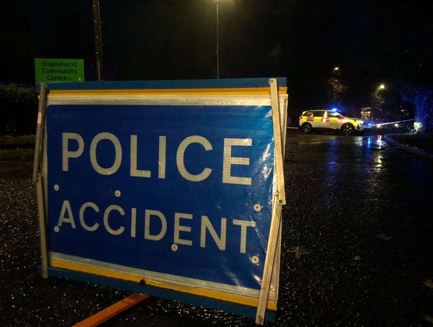 Police block A229 High Street in Staplehurst due to fallen tree hazard