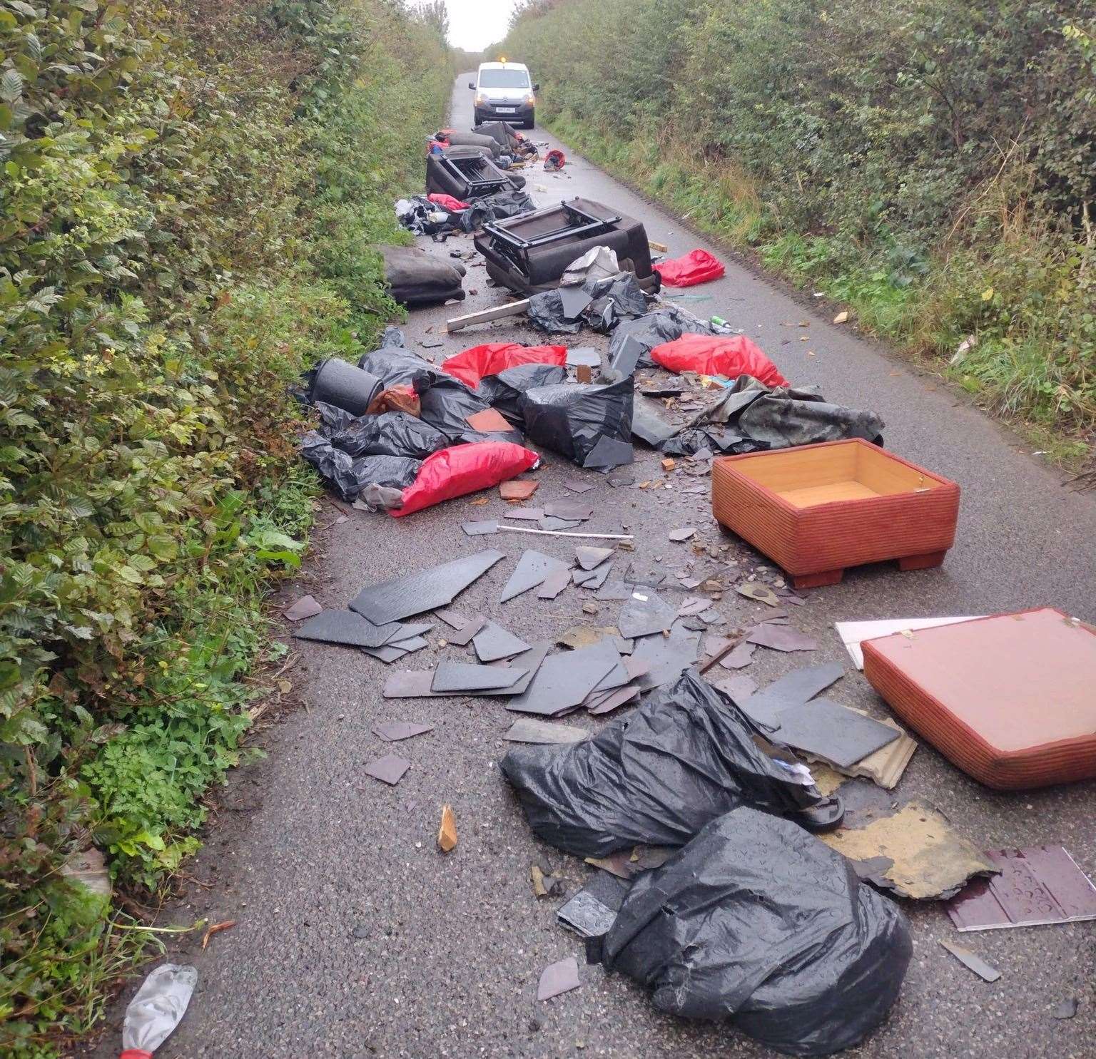 The road was shut while the rubbish was cleared. Picture: Thanet District Council