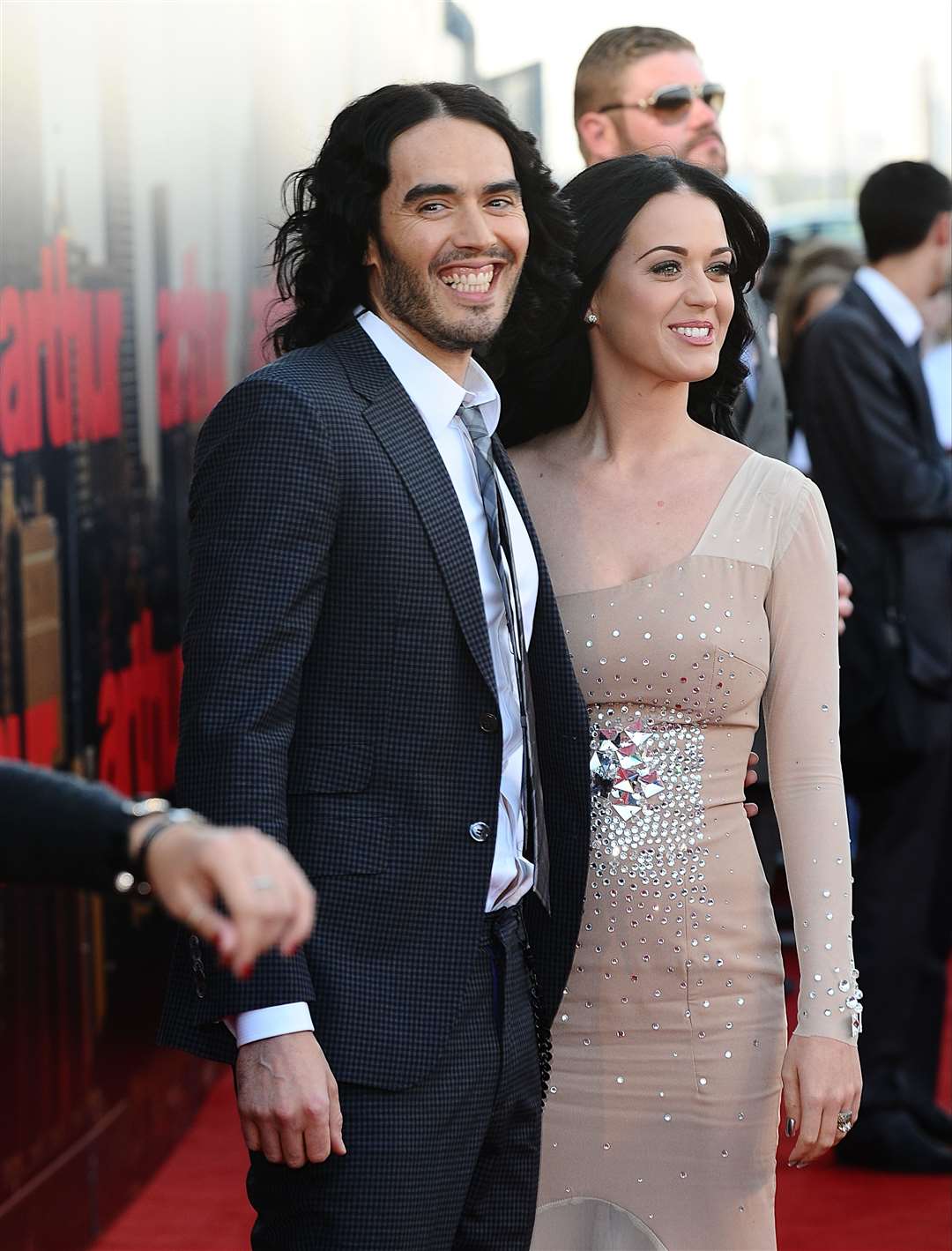 Russell Brand and Katy Perry arriving for the UK Premiere of Arthur (Ian West/PA)