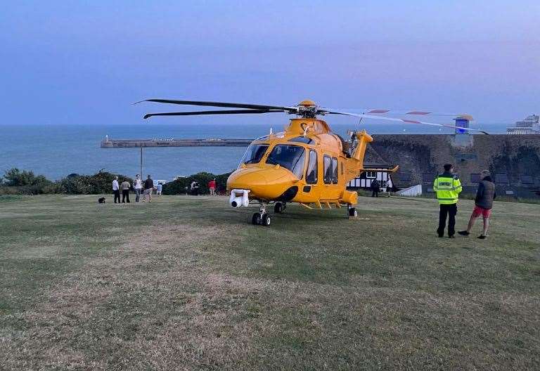 Woman injured in Folkestone cliff fall rescued by coastguard teams