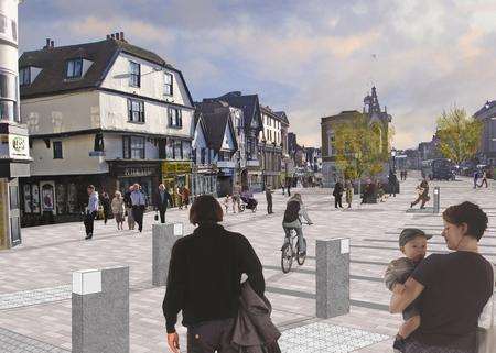 The winning design for Maidstone High Street public realm project, by Letts Wheeler