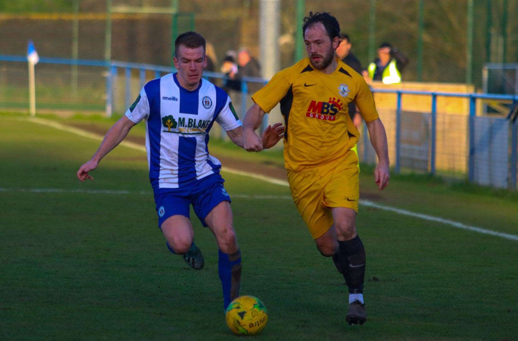 Herne Bay (yellow) take on Haywards Heath on Saturday. Picture: Eva Gilbert