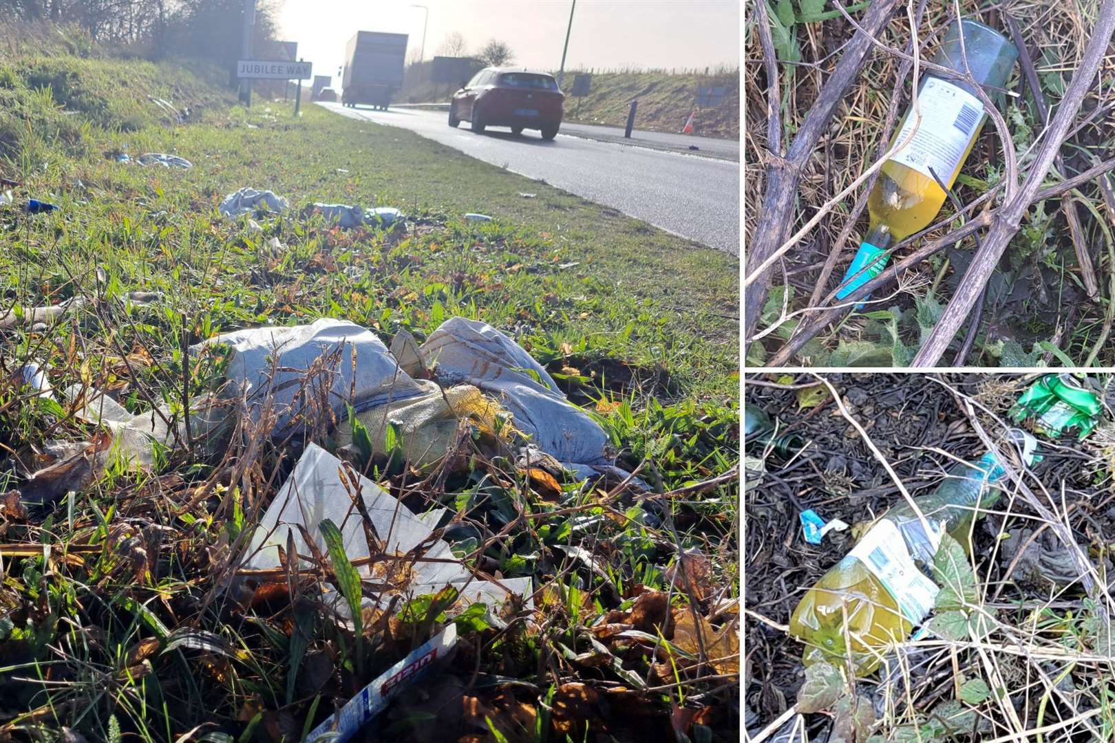 Rubbish dumped on roadside verges in Kent