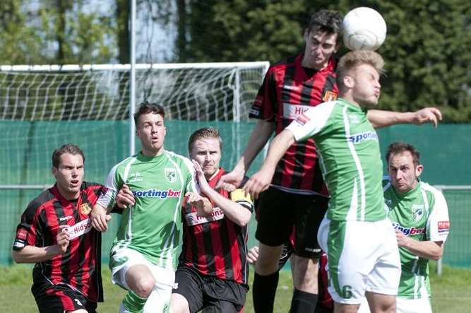 Sittingbourne drew 1-1 with Guernsey on Saturday but joint-boss Matt Wyatt won't look at contracts for next season until budgets have been agreed Picture: Rob Canis