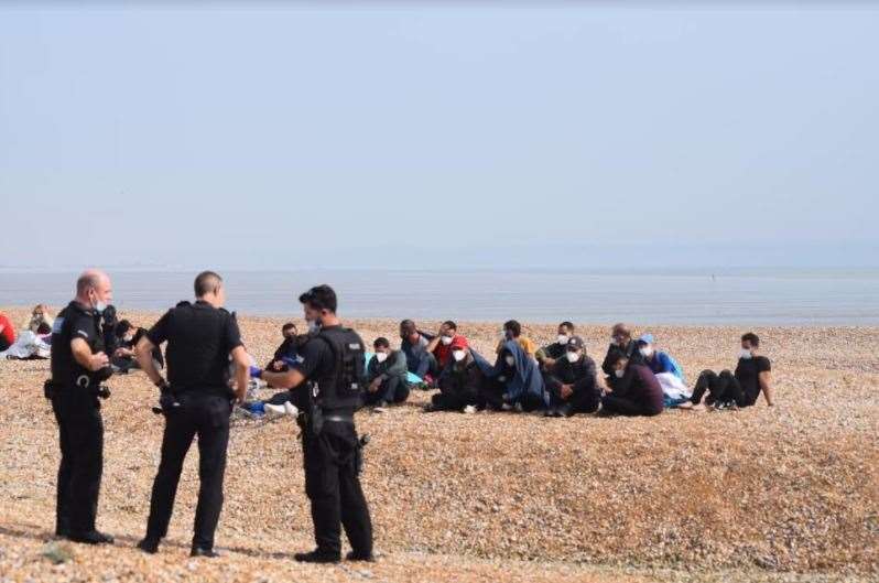 Migrants arrived on the beach at Dungeness. Picture PD Photography
