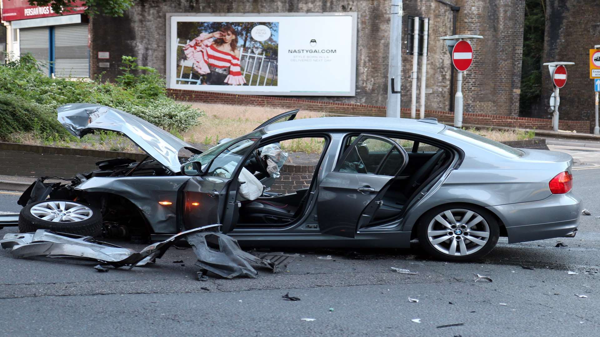 The damaged BMW. Pic: Keith Thompson