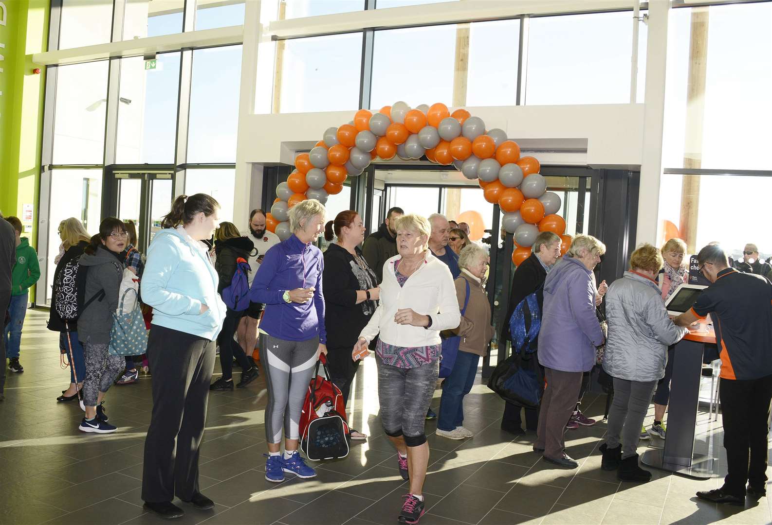 First customers enter the new centre.Picture: Paul Amos.